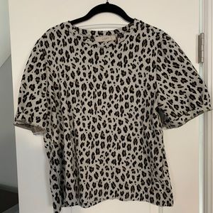 Loft Leopard Print Sweater Shirt